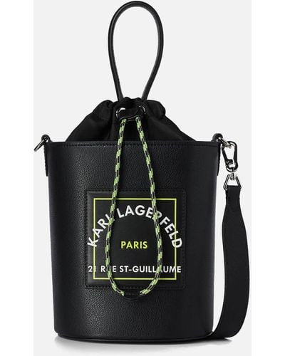 Karl Lagerfeld Rsg Patch Bucket Bag - Black