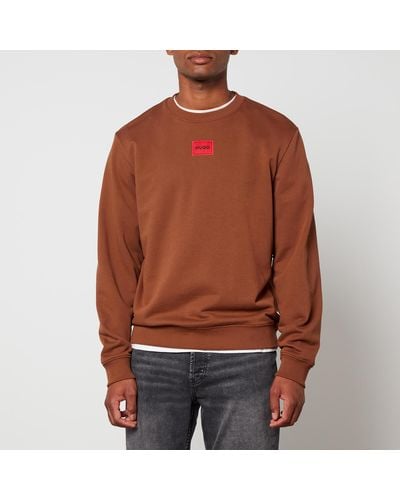 HUGO Diragol212 Cotton-jersey Sweatshirt - Brown
