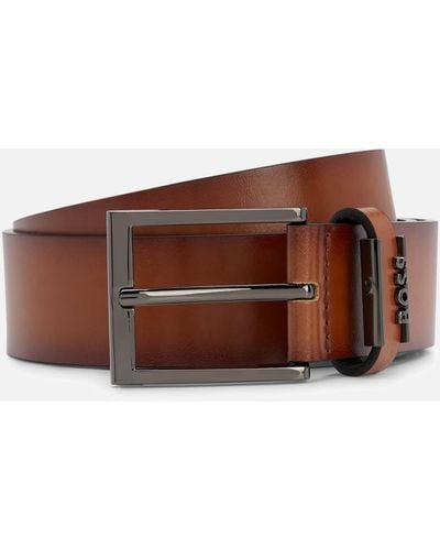 BOSS by HUGO BOSS Cole-ant Logo Leather Belt - Brown