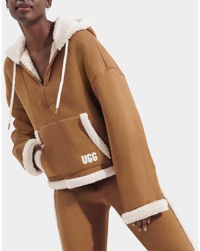 UGG Sharonn Bonded Fleece Pullover Sweater - Brown