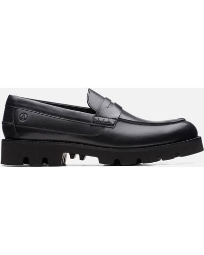 Clarks Badell Leather Loafers - Black