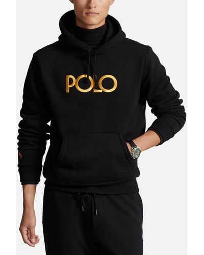 Polo Ralph Lauren Logo Cotton-Blend Hoodie - Black