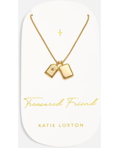 Katie Loxton Treasured Friend Carded Charm 18-karat Gold-plated Necklace - Metallic