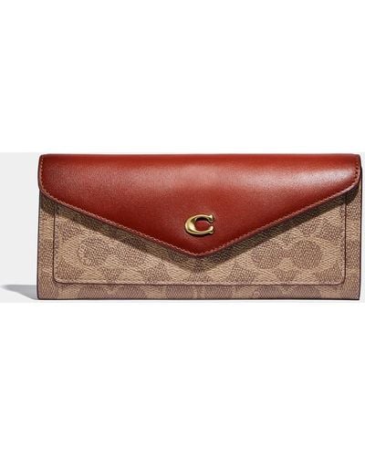 COACH Colorblock Signature Wyn Soft Wallet - Red