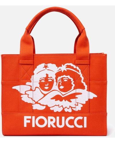 Fiorucci Milan Angels Printed Canvas Tote Bag - Red