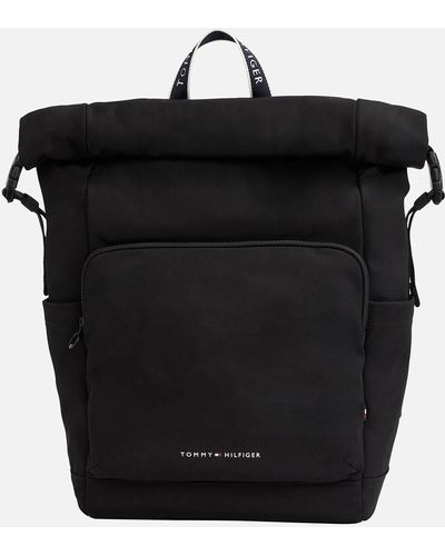 Tommy Hilfiger Skyline Rolltop Canvas Backpack - Black
