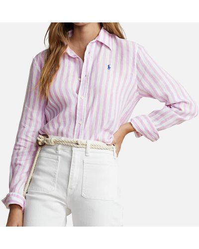 Ralph Lauren Striped Linen Shirt - Lila
