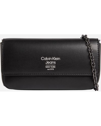 Calvin Klein Faux Leather Bag - Schwarz