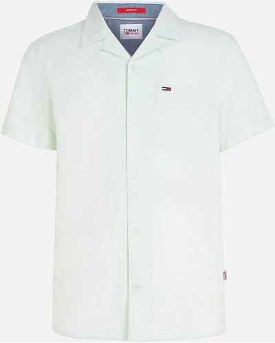 Tommy Hilfiger Classic Camp Cotton and Linen-Blend Shirt - Weiß