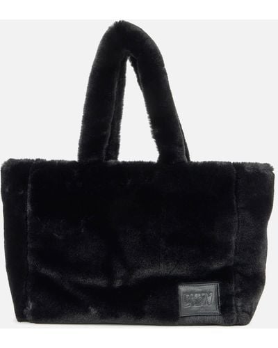 DKNY Emilee Logo-detailed Faux Fur Tote Bag - Black