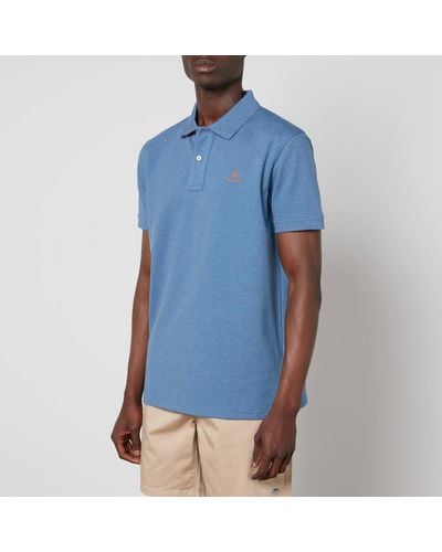 GANT Contrast Plaquet Rugger Pique-cotton Polo Shirt - Blue