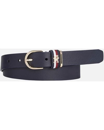 Tommy Hilfiger Timeless Corp 2.5 Leather Belt - Blue