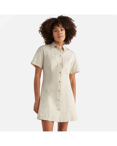 Calvin Klein Short Sleeve Twill Shirt Dress - White