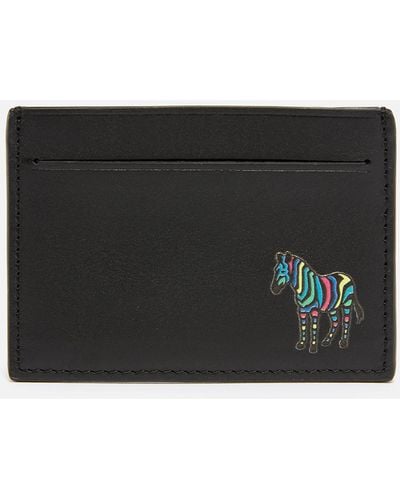 PS by Paul Smith Embroidered Leather Cardholder - Black