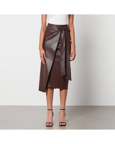 Never Fully Dressed Jaspre Vegan Leather Skirt - Brown