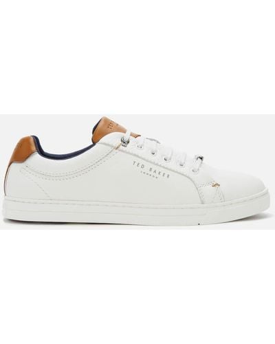 Ted Baker Thwally Leather Trainers - White