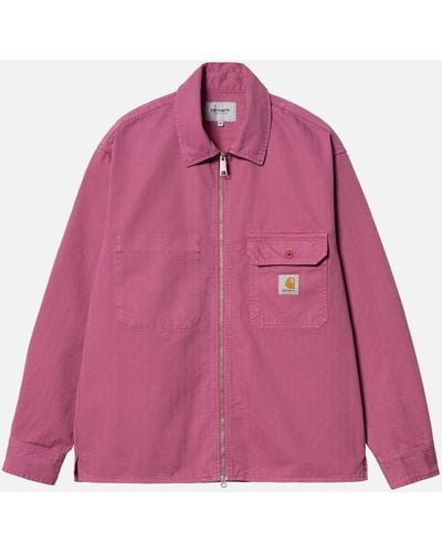 Carhartt Rainer Heringbone Cotton Shirt Jacket - Pink