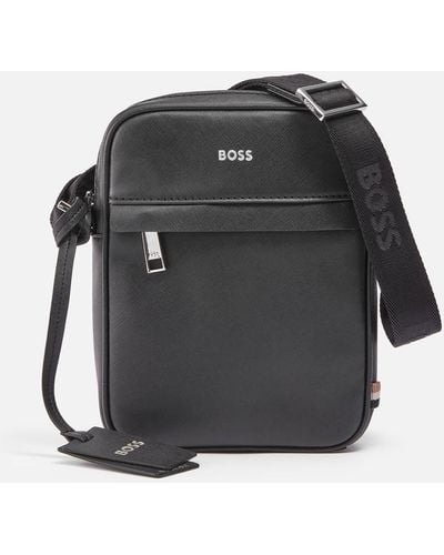 BOSS Zair Regenerated Leather Crossbody Bag - Black