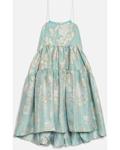 Sister Jane Dream Grape Floral-brocade Cami Dress - Blue