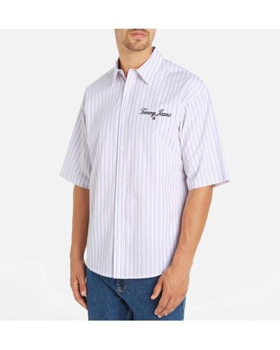 Tommy Hilfiger Stripe Luxe Cotton-poplin Shirt - White