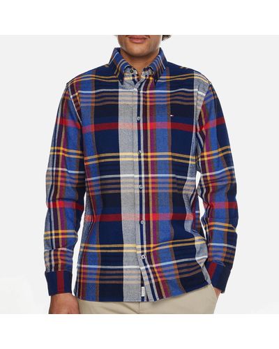 Tommy Hilfiger Checked Cotton-flannel Shirt - Blue