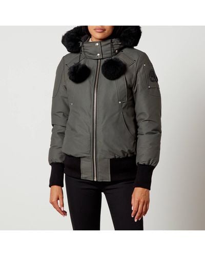 Moose Knuckles Debbie Cotton And Nylon Bomber Jacket - Gray