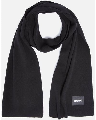 HUGO Zevon Knitted Scarf - Black