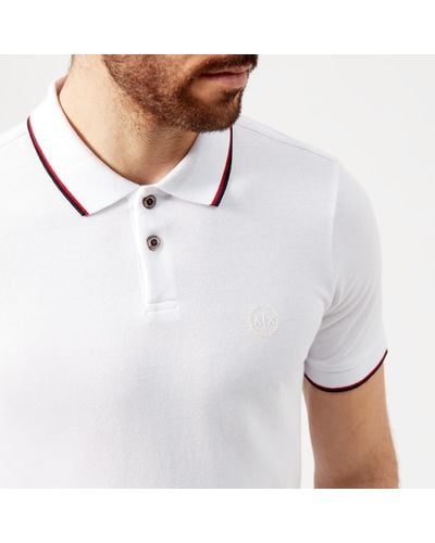 Armani Exchange Tipped Polo Shirt - White
