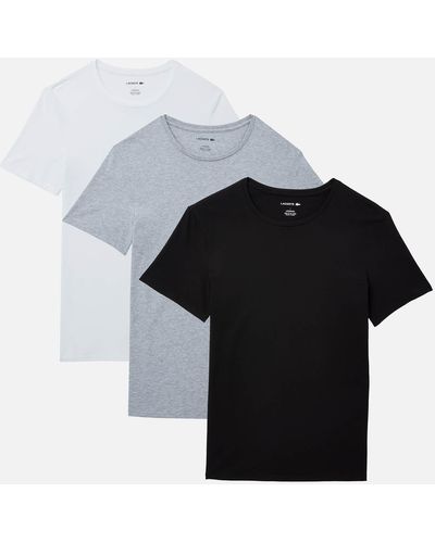 Lacoste Three-Pack Crewneck Cotton-Jersey T-Shirts - Schwarz