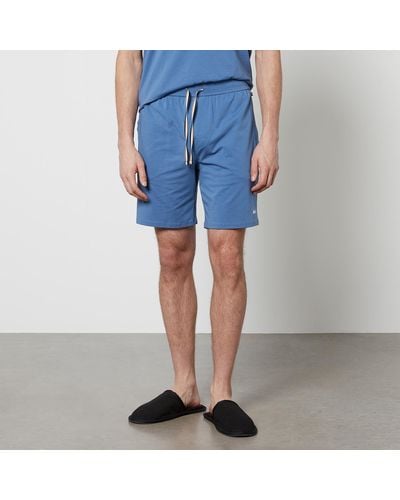BOSS Unique Stretch Cotton-jersey Shorts - Blue