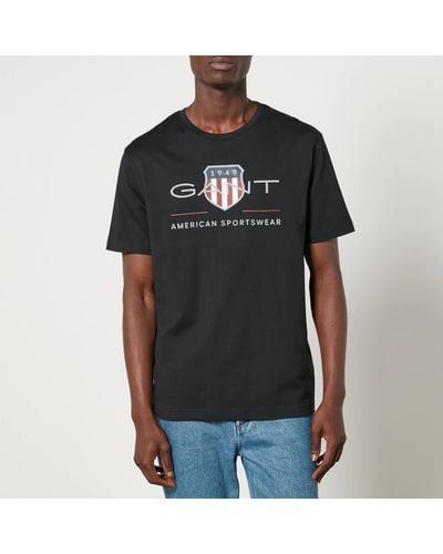 GANT Archive Shield Cotton-jersey T-shirt - Black