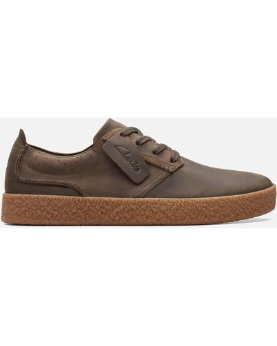 Clarks Streethill Leather Shoes - Brown