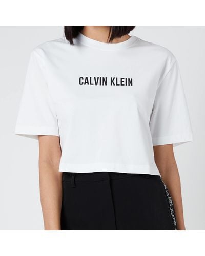 Calvin Klein Short Sleeve Cropped T-shirt - White