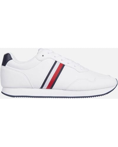 Tommy Hilfiger Leather Running Style Trainers - Weiß
