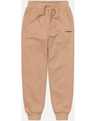 Carhartt Script Embroidery Sweat Trousers - Natural
