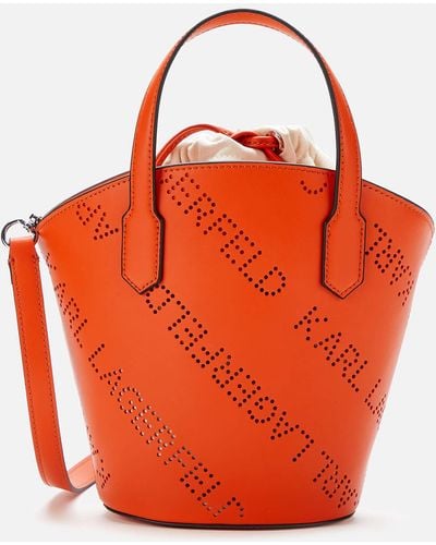 Karl Lagerfeld K/punched Logo Small Tote Bag - Orange