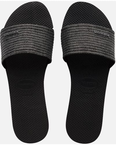 Havaianas Malta Rubber Slide Sandals - Black