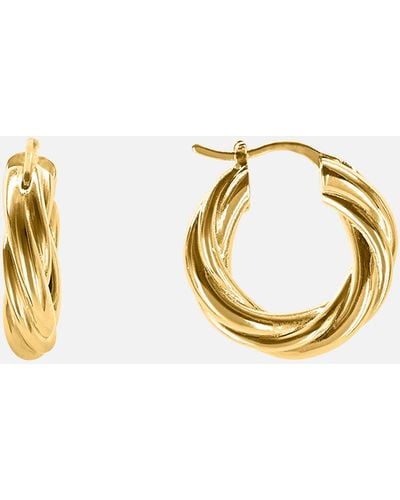 OMA THE LABEL The Brenda 18 Karat Gold-plated Hoop Earrings - Metallic