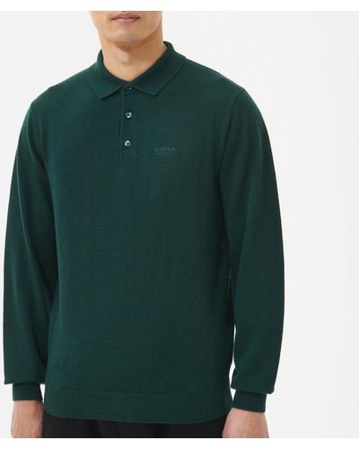 Barbour Merino Wool Polo Shirt - Green