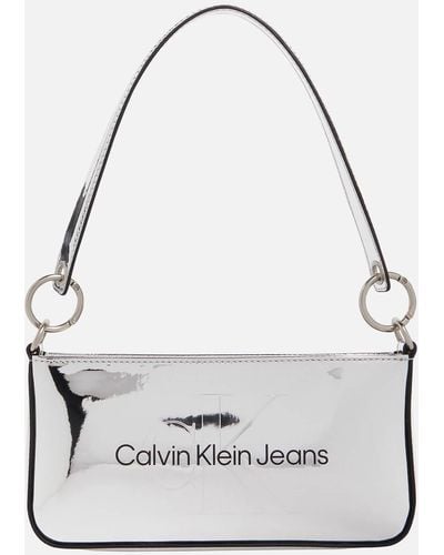 Calvin Klein Sculpted 25 Mono Faux Leather Bag - White