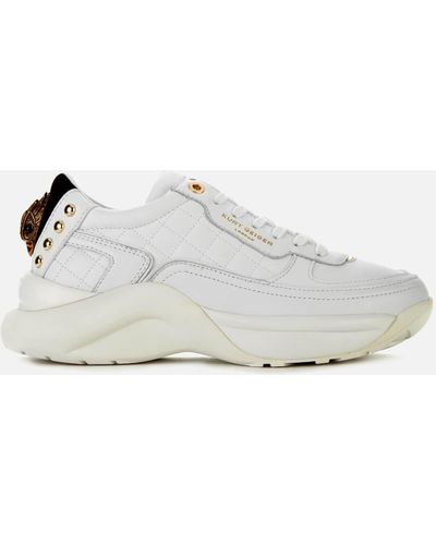 Kurt Geiger Lunar Eagle Leather Chunky Running Style Trainers - White