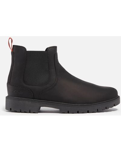 Clarks Rossdale Top Leather Boots - Black