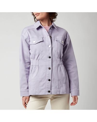 Ted Baker Sofiaz Oversized Denim Jacket With Elastic Waist - Purple
