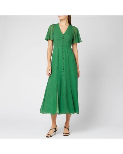 Whistles Cecily Check Dress - Green
