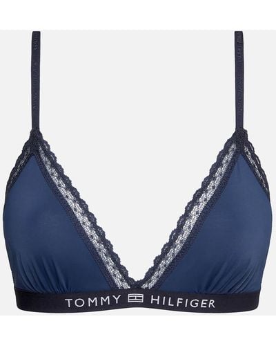 Tommy Hilfiger Lace-trimmed Triangle Bra - Blue