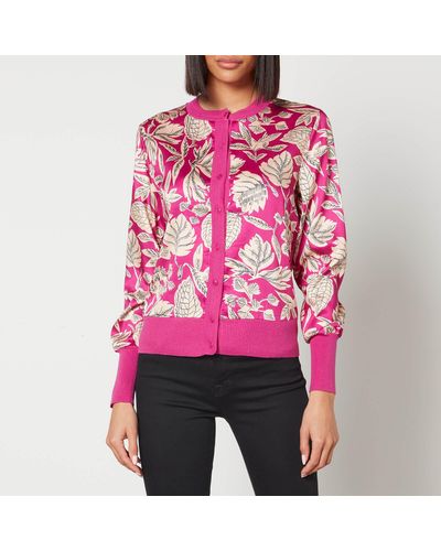 Ted Baker Sunaiy Knit And Satin Cardigan - Red