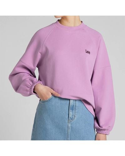 Lee Jeans Logo-embroidered Cotton-jersey Sweatshirt - Purple