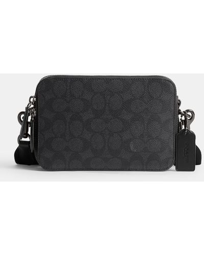 COACH Charter 19 Signature Coated-canvas And Leather Crossbody Bag - Black