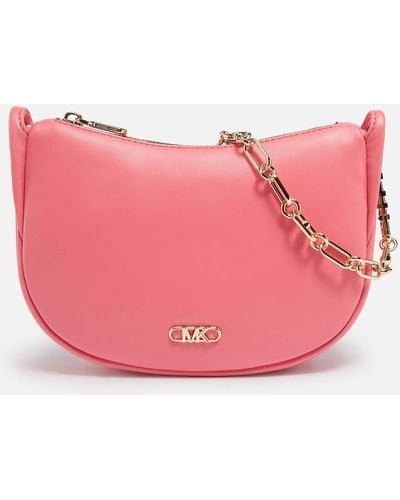 MICHAEL Michael Kors Kendall Small Bracelet Leather Pouchette - Pink
