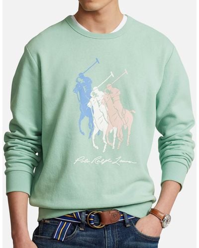 Polo Ralph Lauren Printed Cotton-blend Jersey Sweatshirt - Green